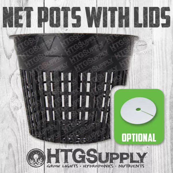 NET POT 2 3 4 5 6 inch with LIDS MESH HYDROPONIC AEROPONIC ROUND 10 50 pack pk