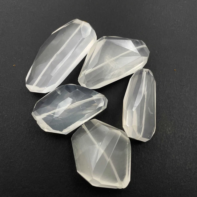 Naturel Cristal Quartz Perforé Déguisement Coupe Gemme 1 PC 31x41-29x60 MM