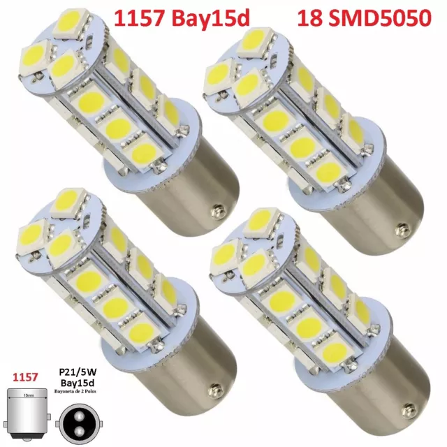 2x BOMBILLA BAY15D LED 2 POLOS COB P21/5W POSICION Y FRENO COCHE