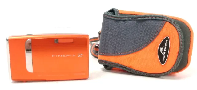 Fujifilm FinePix Z10fd 7.2MP Compact Digital Camera Orange Tested Working #601