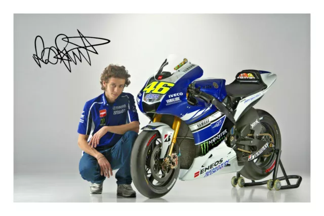 Valentino Rossi Signed A4 Photo Print Autograph MotoGP