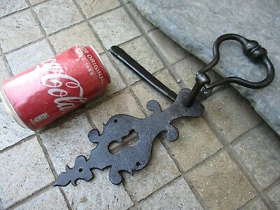 Architectural Salvage Antique Door Blacksmith Knocker Handle Ornate Cover Plate