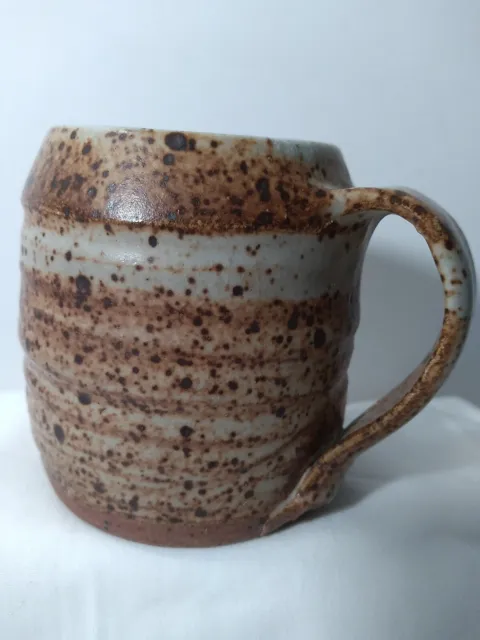 Vintage Ceramic Silk/Glaze Speckled Stoneware, Brown, Dark Brown, Gray Mug..