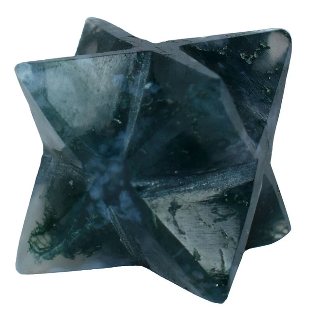 Green Jade 8 Point Star Merkaba Reiki Natural Gemstone Spiritual Healing Therapy