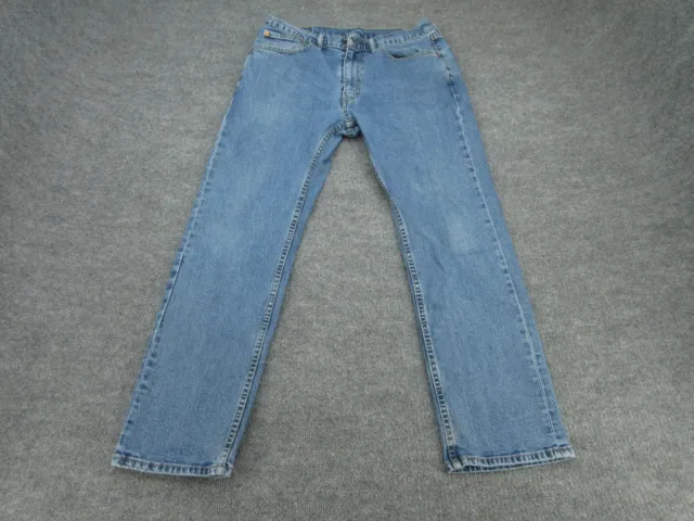Levis Jeans Mens 34x29 Blue 505 Straight Stretch Denim Adult (ACT. 31x28.5)