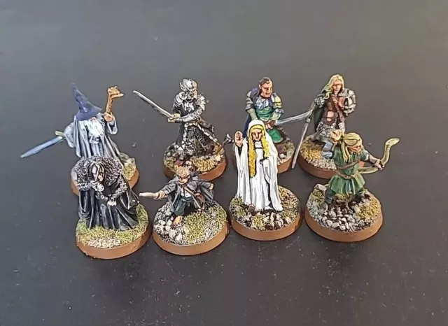 8 X Gandalf, Eowyn, Sam, Grima, Galadriel Etc Warhammer Lord of the Rings Metal.