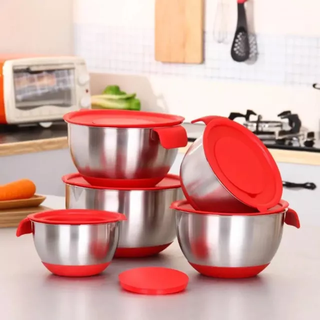 304 Stainless Steel Mixing Bowls Set 18-26cm Storage Container  Cooking