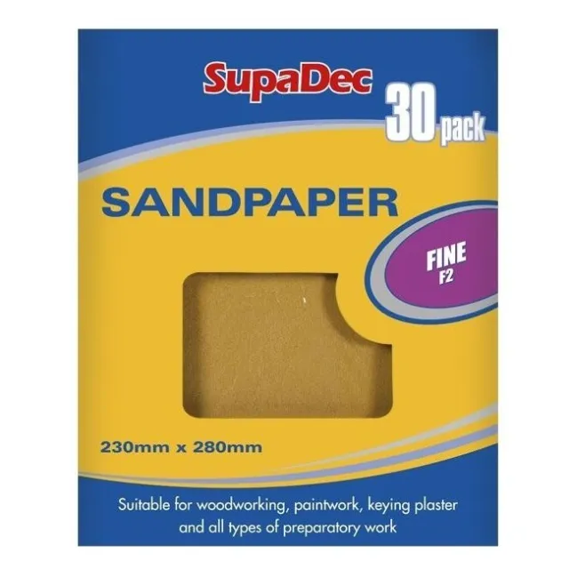 SupaDec General Purpose Sandpaper - Fine (Pack Of 30) (ST5477)