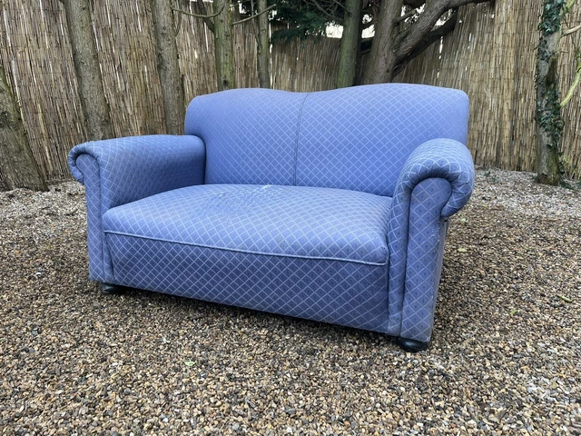 Antique Drop Arm Chesterfield 2 Seater Sofa Edwardian Reupholstery Howard Style