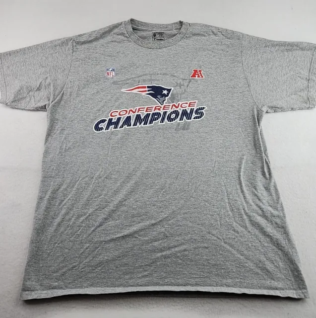 New England Patriots Conference Champions Mens 2XL Gray NFL Logo T-shirt