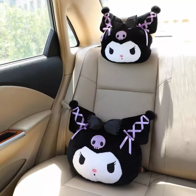 Kuromi Headrest Back Cushion Car Seat Lovely Throw Pillow Sofa Bed Soft Plush