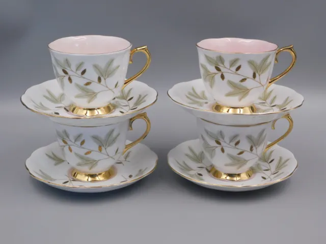 Set Of Four Vintage Royal Albert Bramar Tea Cups And Saucers