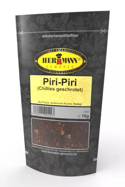 5 Beutel "Piri Piri, Chillies geschrotet "  Herrmann Gewürze - je 70 g Oh.ZUSATZ