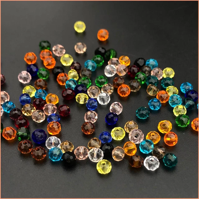 2/3/4mm Colorful Clear Rondelle Austria Crystal Faceted Czech Glass Loose Beads