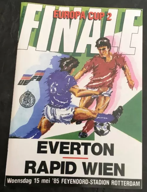 EUROPEAN CUP WINNERS CUP FINAL 1985 EVERTON v RAPID WIEN MINT REPRINT PROGRAMME