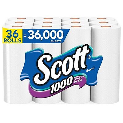 Scott 1000 Sheets Per Roll Toilet Paper, 36 Rolls Fast/Free Shipping