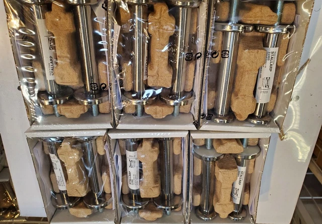 Juego De 2 Patas IKEA STALLARP Para BESTA – Cromadas, Acero, Altura 3 7/8″ (203.905.74)