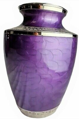 Urna de latón púrpura verdaderamente querida, tamaño completo, para cenizas cremadas de un adulto