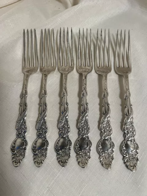 1847 Rogers Brothers Columbia Pattern Silver Plate Dinner Forks - Set Of 6