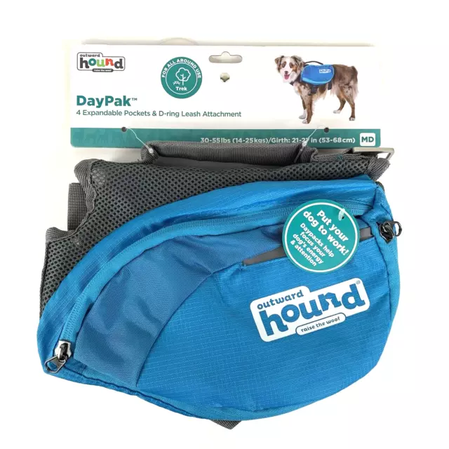 Outward Hound Dog Backpack  DayPak Saddleback Size Medium 30-55 Lbs 21-27" Girth