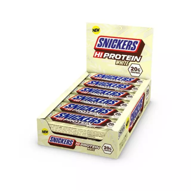 Snickers Hi Protein Bar, 12 x 57g Riegel, White Chocolate