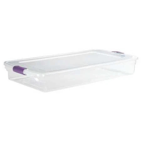 Homz 3470Grprcl.04 Storage Tote, Clear, Polypropylene, 40 In L, 20 In W, 6 1/8