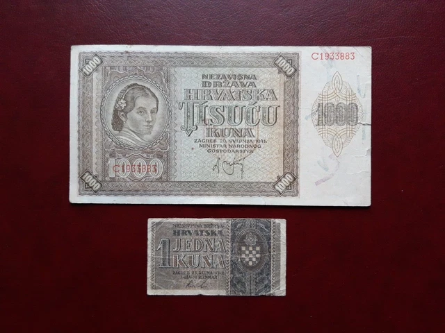 Kroatien Banknote 1000 Kuna 1941 – Pick-Nr. 4, Sammlerbanknote Aus Dem Unabhängigen Staat Kroatien
