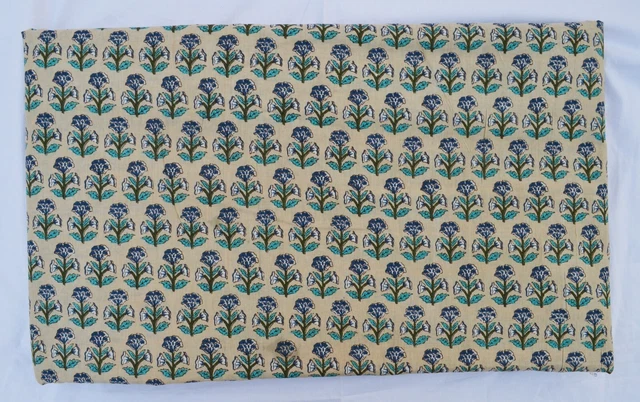 Voile Bloc Tissu Imprimé 4.6m Jaipuri Indien Femme Couture Artisanat Art
