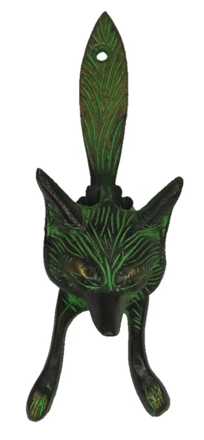 Vintage Ancien Style Fox Forme Petit Porte Cloche Artisanal Laiton Heurtoir de