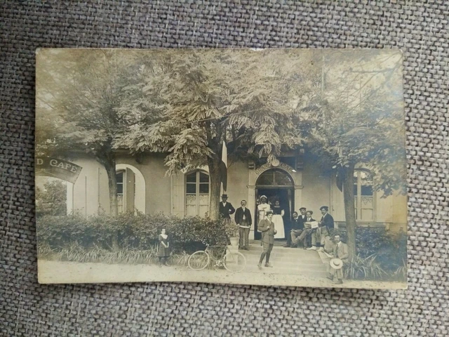 Cpa Carte Photo Café Animée