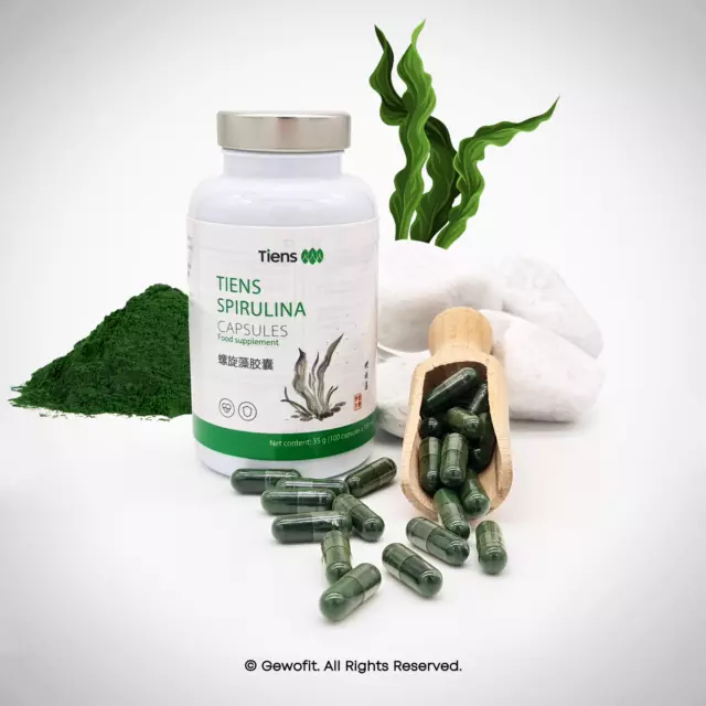Capsule Spirulina Vitamina A, B1, B2, B3, B12, B6, D, E, K, C Magnesio Zinco Ferro