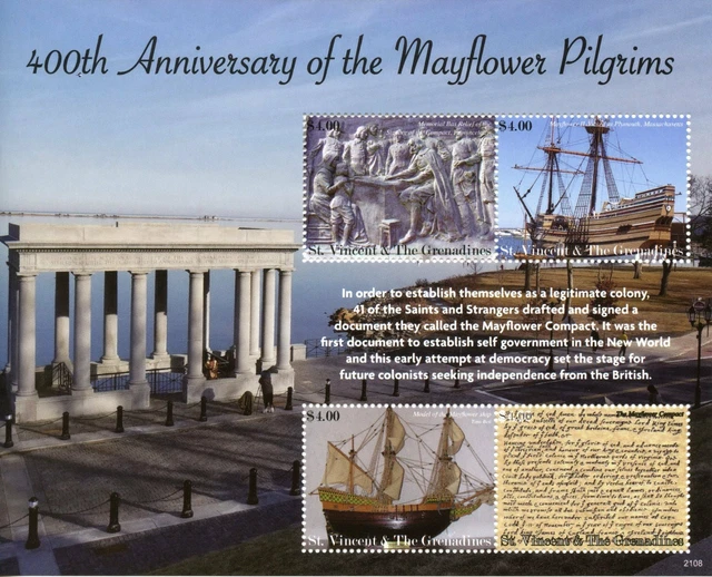 St Vincent & Grenadines 2021 MNH Ships Stamps Mayflower Exploration 4v M/S