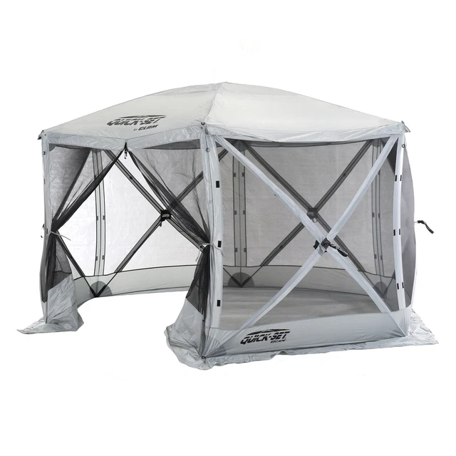 Clam Quick Set Escape Portable Camping Gazebo Canopy Shelter, Gray (Open Box)