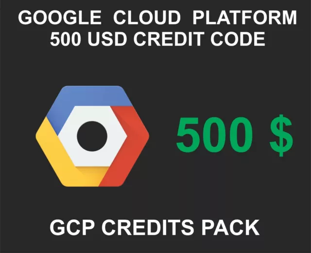 Google Cloud Platform GCP Credit Key, 500 USD Credit Pack, Expire 02.04.2024