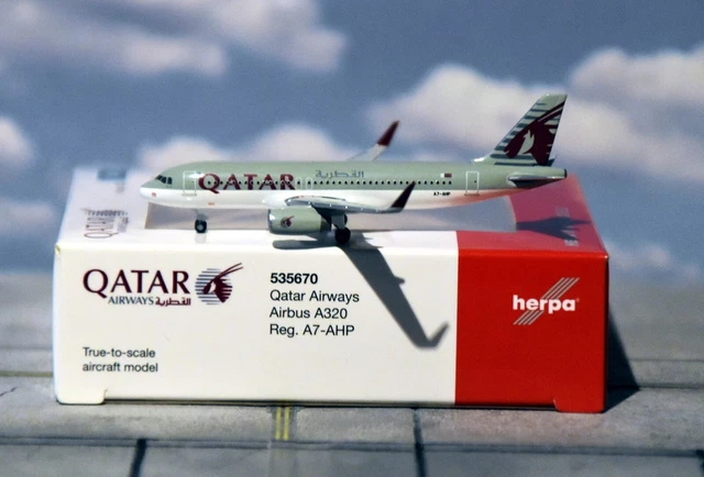 Avion Miniature Herpa Wings 1/500 - Qatar Airways A320 (A7-AHP) - Occasion