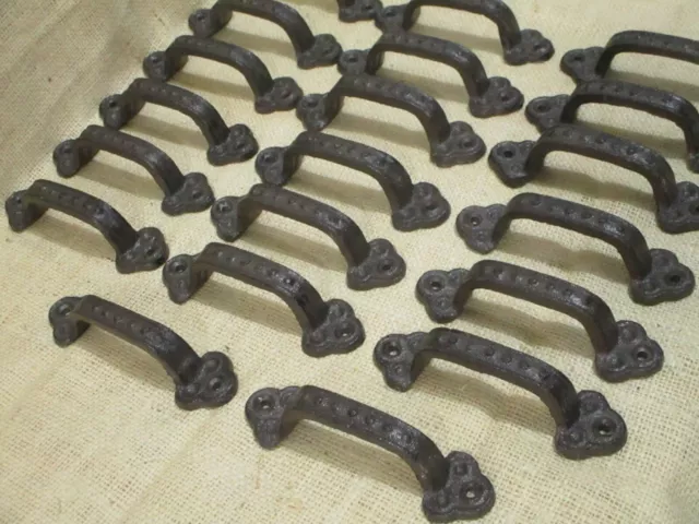 20 Rustic Cabinet Handle Cast Iron Drawer Pull Door Antique Style 5 1/2" Cabin