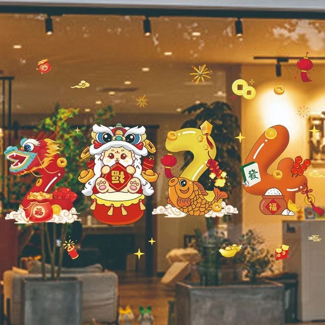DIY WINDOW STATIC Stickers PVC Dragon Glass Decal New Year EUR 6,19 ...