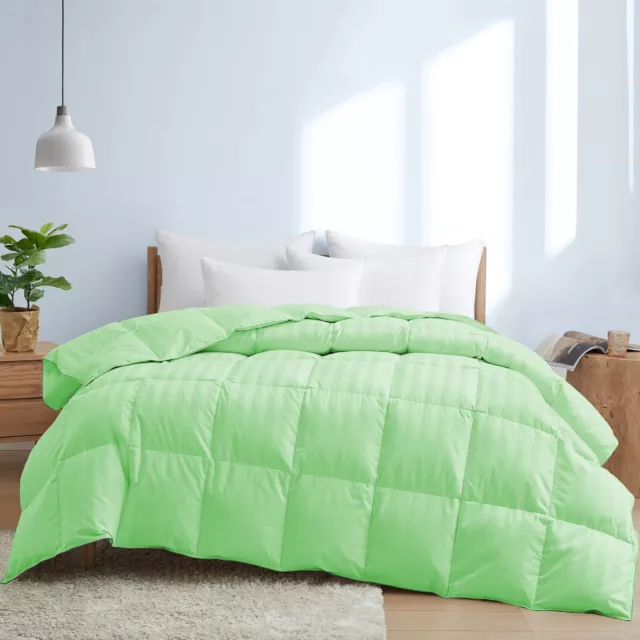 Goose Down Alternative Cotton Comforter & Sets Sage Stripes Select Item