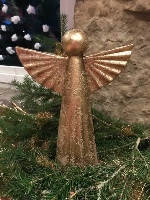 Engel Figur groß antik gold Höhe 37 cm edel exquisit Schutzengel Dekoengel