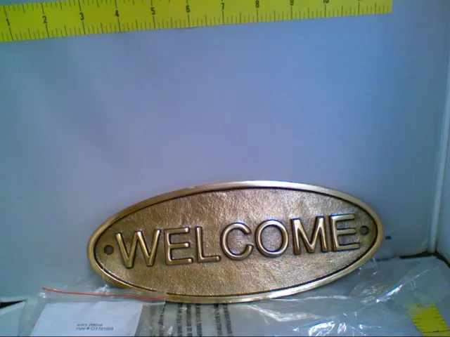 Smith & Hawken Entryway Welcome Metal Sign, Brass - Material: Aluminum