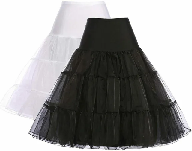 UK Retro Underskirt 50s Swing Vintage Petticoat Rockabilly Tutu Fancy Net Skirt