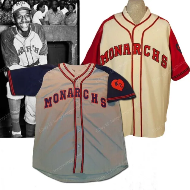 Custom Kansas Satchel Paige #25 Monarchs Baseball Jersey Sewn Beige Gray