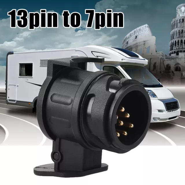 13 to 7 Pin Trailer Truck Plug Waterproof Electric Towbar Towing Socket Adapter