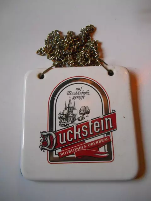 Duckstein Porzellan Zapfhahnschild Bier Brauerei Werbung Reklame Kneipe Fassbier