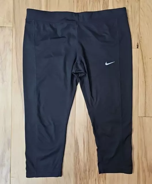 Women's Nike Dri-Fit Capri Cropped Leggings Tight Running Pants LARGE Excellent