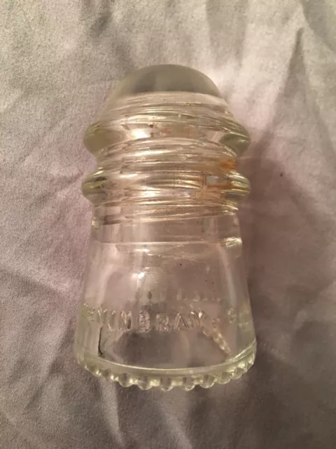 Insulator Glass Hemingray No 9 CD 107 Emb 020 Clear RDP