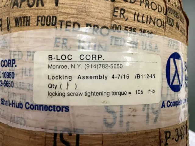 B-Loc Corp.  Keyless Shaft-Hub Connector, Locking Assembly ,  Model B112 4-7/16"
