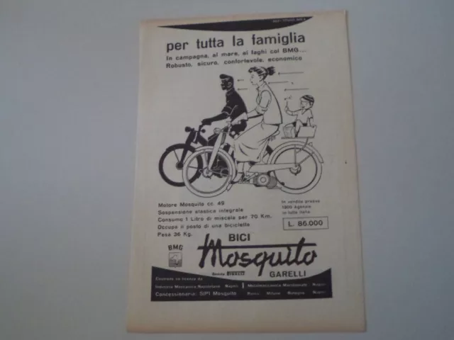 advertising Pubblicità 1951 BICI BICICLETTA GARELLI MOSQUITO