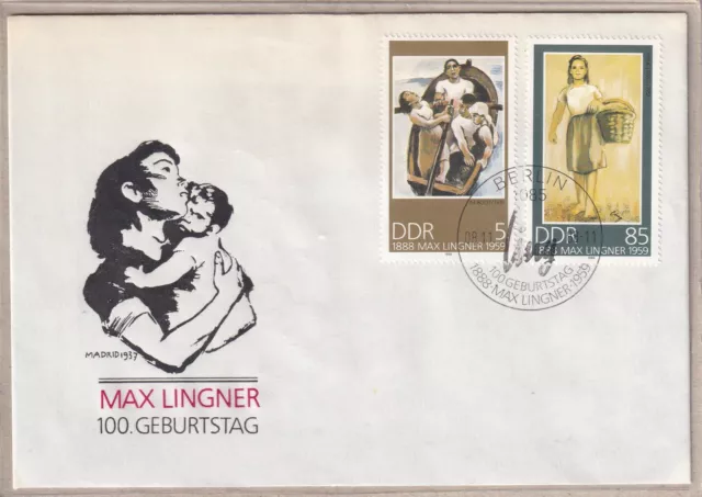 Ersttagsbrief - "100. Geburtstag Max Lingner 1888-1959" Marken/Stempel 1988