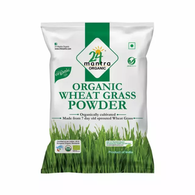 24 Mantra Organic Wheat Grass Powder, 100 gm